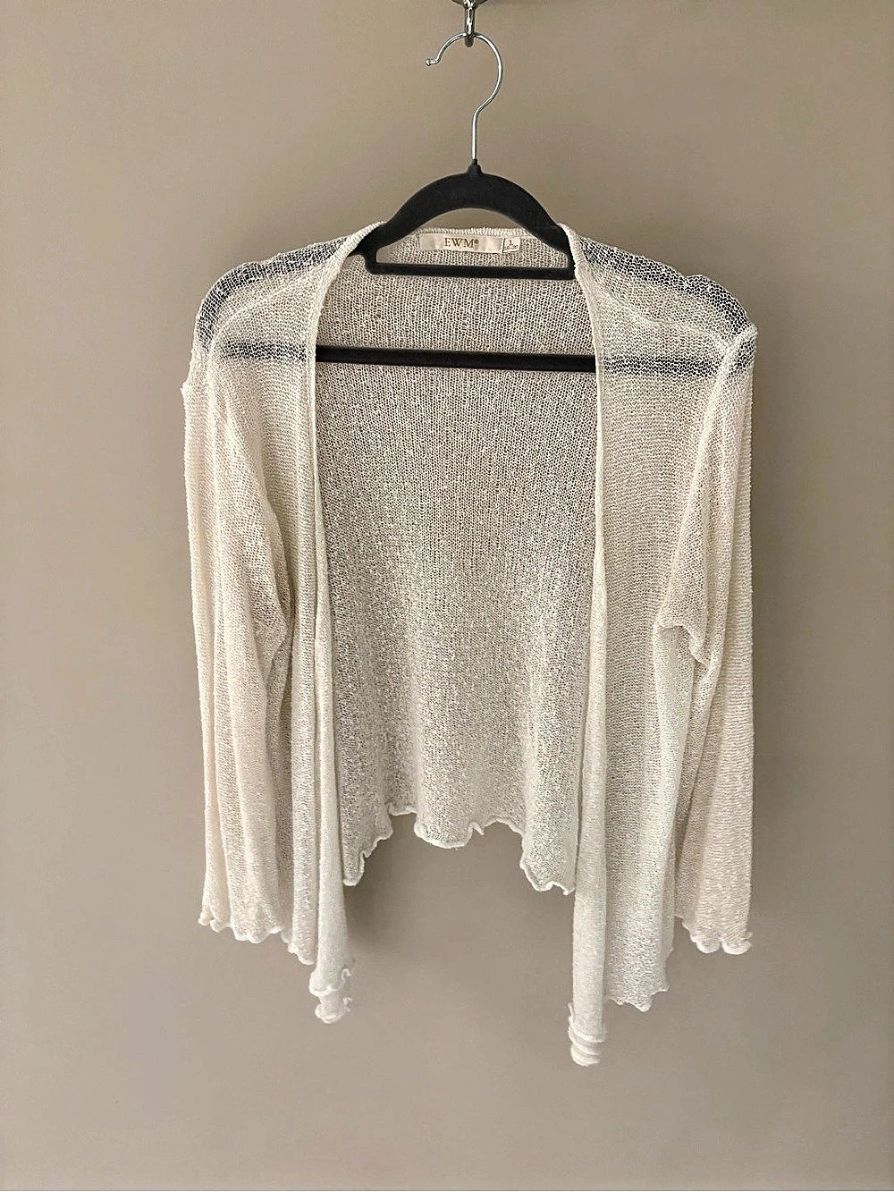 EWM Open Knit Cardigan in White